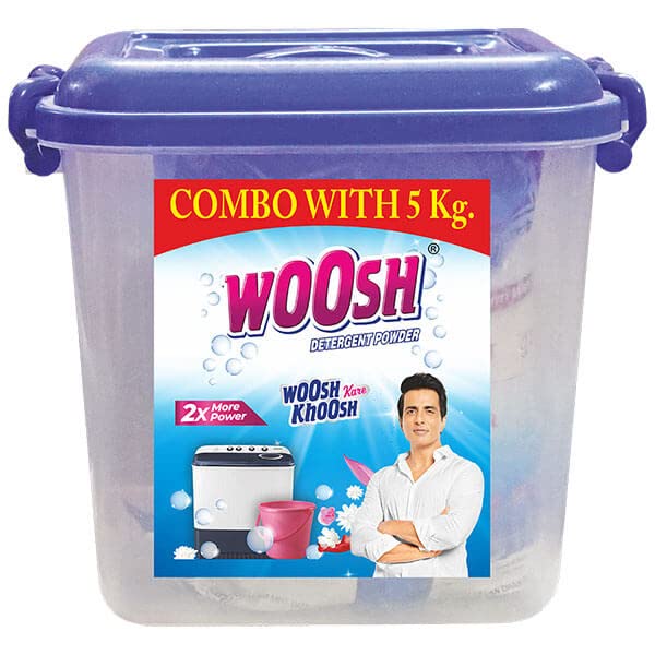 UNIQUE- Woosh Germ Wash Detergent Powder 5 kg + Container