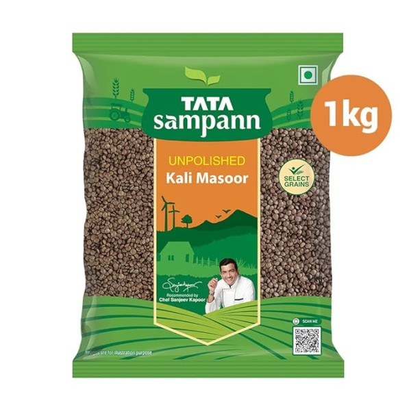 Tata Sampann Unpolished Kali Masoor Dal, 1kg