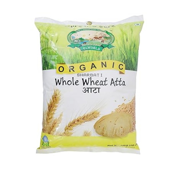 ELWORLD AGRO & ORGANIC FOOD PRODUCTS Sharbati Whole Wheat Chakki Atta/Flour Fresh, 10 Kg