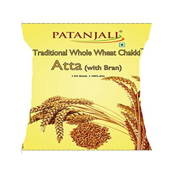 Patanjali Traditional Whole Wheat Chakki Atta with Bran 1 kg