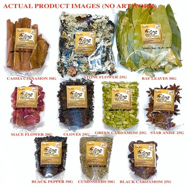 Garam Masala Whole Combo Pack (10 Items): 345 gms