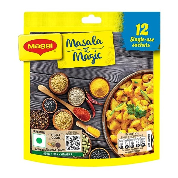 MAGGI Masala-ae-Magic Vegetable Masala, 72g Pouch (6g x 12 Sachets) | All in One Masala for Dry Vegetables, Paneer, Dal & more