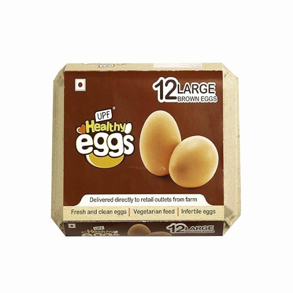 Upf Healthy Brown Eggs, 12 Pieces| Veg Fed| Non-Fertile Eggs