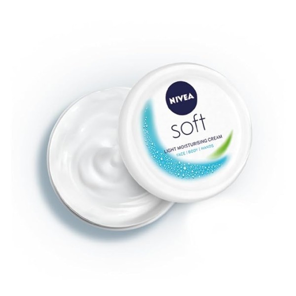 NIVEA Soft Light Moisturizer, 300 ml, for Face, Hand & Body, Non-Greasy Cream with Vitamin E & Jojoba Oil for Instant Hydration