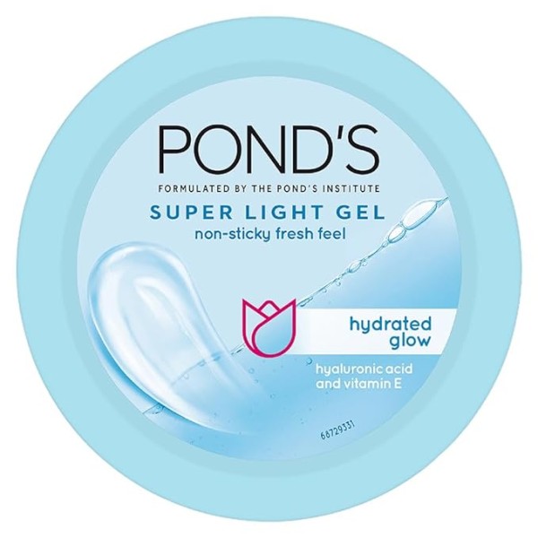 POND'S Super Light Gel Oil Free Face Moisturizer 100g, With Hyaluronic Acid & Vitamin E for Fresh Glowing Skin & 24 hr Hydration - Daily Use