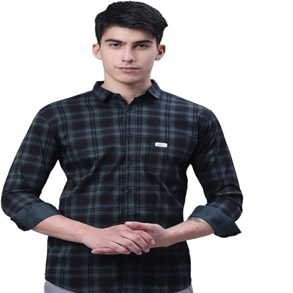 Majestic Man Small Checkered Slim fit Cotton Casual Shirt