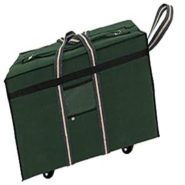 Storite Canvas 73 Cm Large Strong Travel Luggage Duffel Storage Bag with Six Wheels & Front Transparent Pocket (73 x 27.5 x 45 cm, Green)