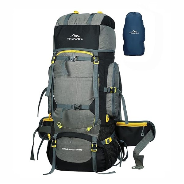 TRAWOC 80L Travel Backpack for Outdoor Sport Camp Hiking Trekking Bag Camping Rucksack HK007 (PARENT) 1 Year Warranty