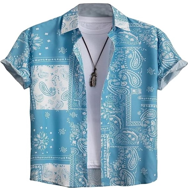 parth fashion Regular Fit Printed Kids & Junior Boys Shirt (4-5 Years, Sky Blue)