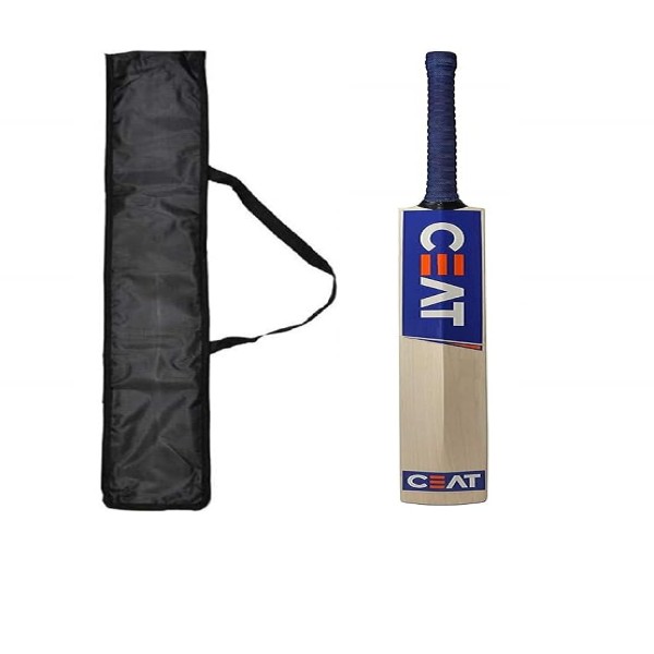 Ske Popular Willow Cricket Bat With Bat Cover For Men'S And Adult All Tennis Ball (Natural, Full Size), Wood, Multicolour