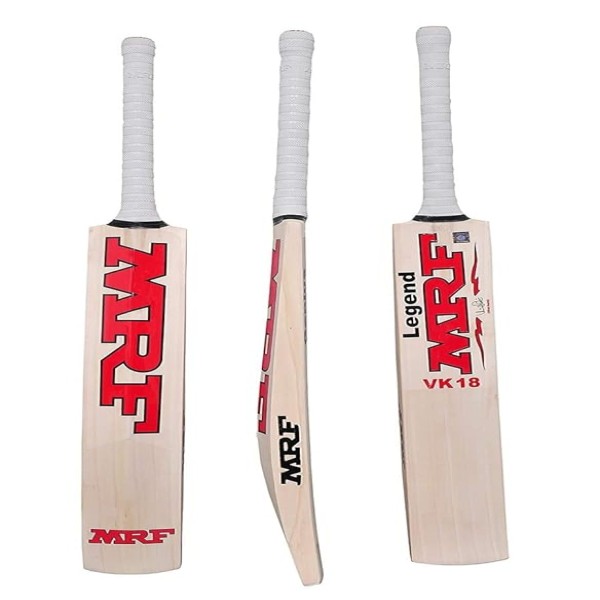 TOSKA Cricket Bat Full Size Popular Willow MRF Cricket Bat for Tennis Ball, Leather Ball Rubber Ball, Plastic Ball (Men|Women) (White)