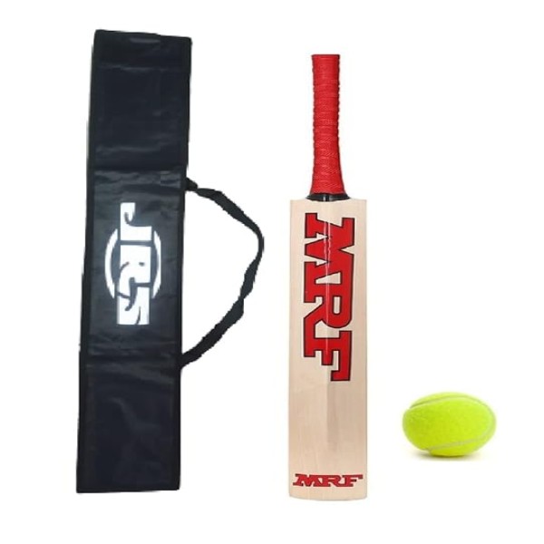 JRS Salix Cricket Cricket Bat with Free Ball for Boy and Girl (Sticker multibrands, 10-20 Year )