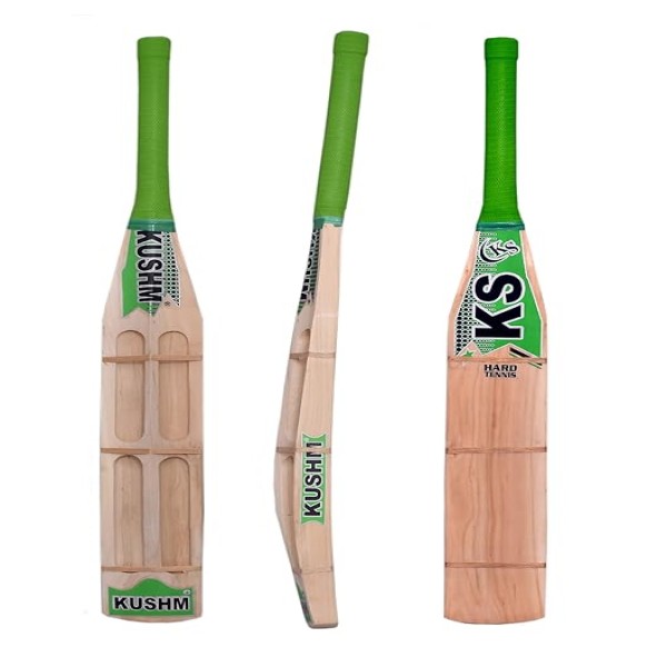 Kushm Kashmir Willow Scoop Bat for Hard and Soft Tennis Ball (Full Size 35'' Inch)