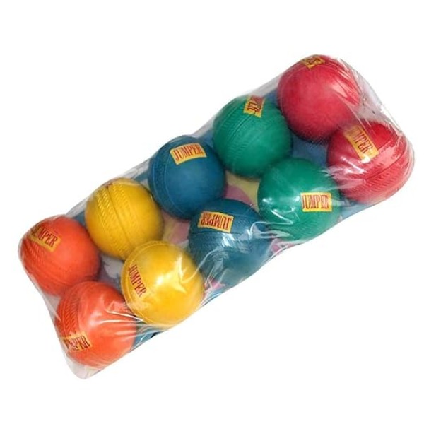 Redox Jumper Rubber Cricket Ball (Multicolour) Pack of 10