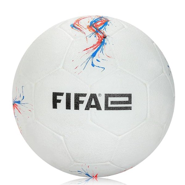 Dimension7 FIFA Champion Football, Waterproof Rubber Moulded Soccer Ball, Extra Grip| for Grass/Synthetic Surface | Indoor Outdoor Practice Playing, White 32 Panel Universal Design, Size: 5