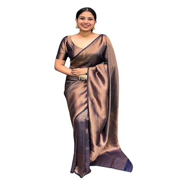 Yashika Women's Jaquard Art Silk Weaving Saree With Blouse Piece