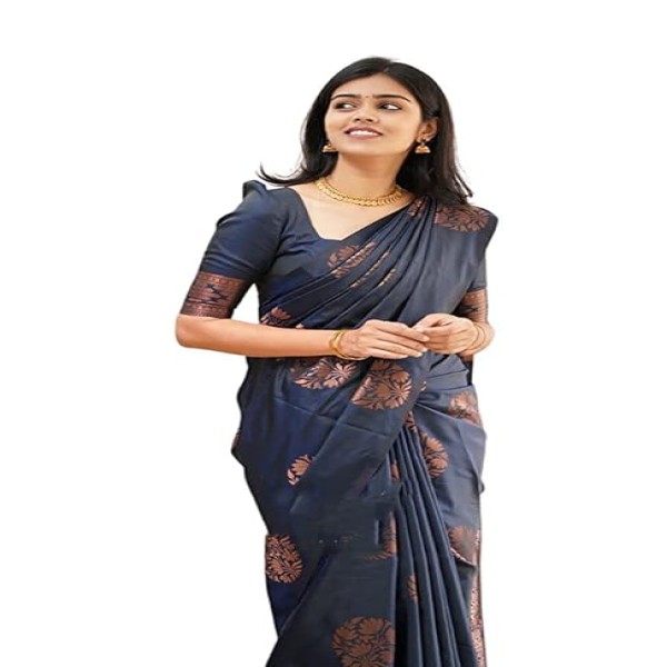 Sidhidata Textile Women's Banarasi Soft Silk Saree With Unstitched Blouse Piece (Free Size)