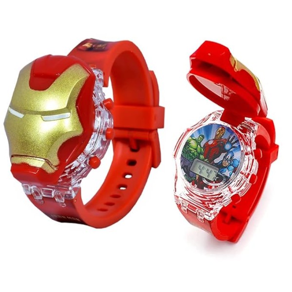 Matrix Kids Edition 3D Spiderman/Frozen/Ben 10/Hello Kitty/Iron Man Avenger Digital Watch for Kids with Music & Disco Lights (Boys & Girls)