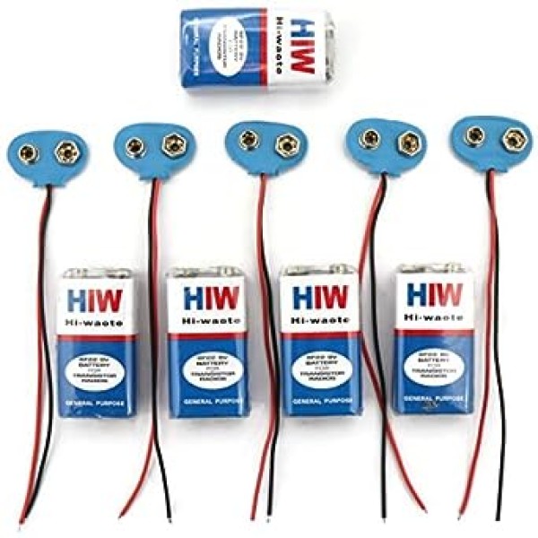 Electronic Spices - Combo of 9v Battery and 9V Battery Connector -Pair of 5
