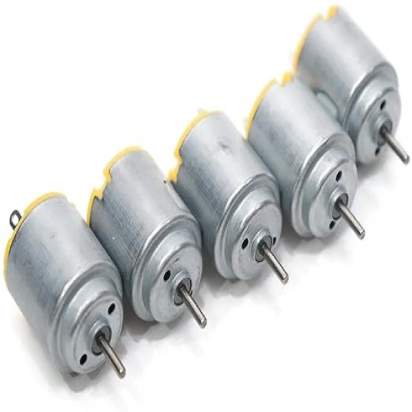 Electronic Spices DC Motor Mini Electric Carbon Brush High Speed Torque Electric Toy Cars Engine Motor Kit, for DIY Fan Models- PACK OF 5