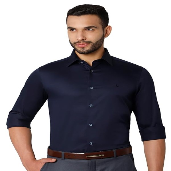 Cantabil Men Navy Shirt (MSHP00021_Navy_38)