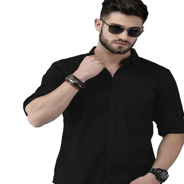 OTUS Men's Cotton Casual/Formal Slim Fit Solid Shirt