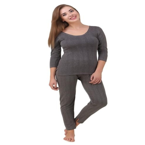 HAP Women's Cotton Quilted Thermal 3/4th Sleeves Top and Trouser/Female Thermal/Ladies Thermal Set