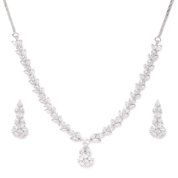 Priyaasi Rose Gold-Plated Diamond Jewelley Set for Women, Girls