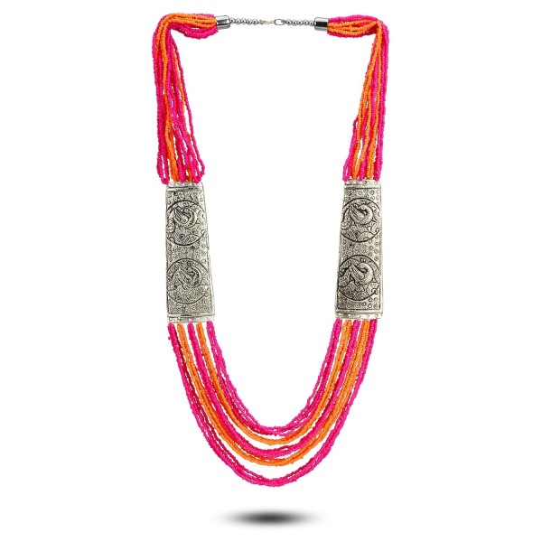 YouBella Fashion Jewellery Antique German Silver Oxidised Plated Tribal Cotton Thread Jewellery Necklace Earring Set for Women & Girls.(Valentine Gift Special).