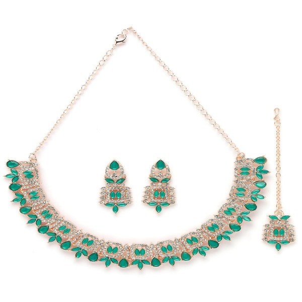 Sukkhi Admirable Fashionable Red-Green Kundan With Ad Stones Studded Choker Necklace Set For Women