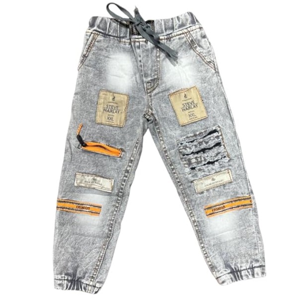 Sg Fashion Jeans Slim Fit Denim Joggers with Drawstring Round Elastic Waist for Kids or Boys