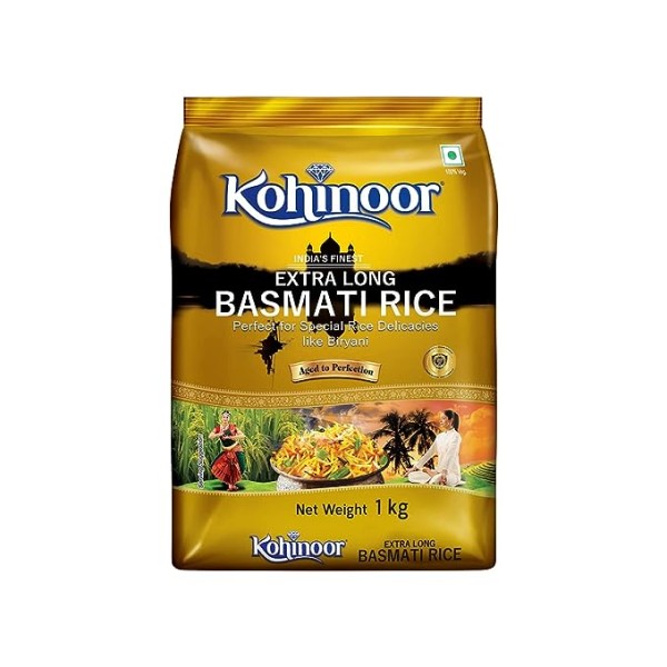 Kohinoor Gold India's Finest Extra Long Authentic Basmati Rice, 1 Kg Pack