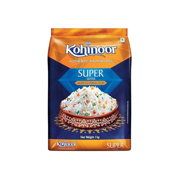 Kohinoor Super Silver Authentic Basmati Rice, 1 Kg Pack