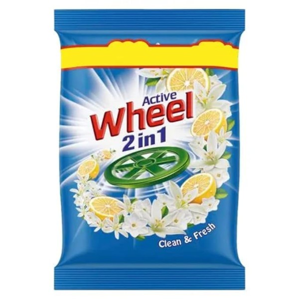 JUTTI GHAR Wheel Active 2 In 1 Detergent Powder, 500Gm