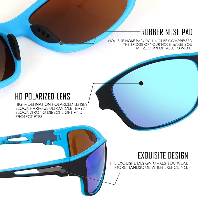 CREEK UV Protected Polarization Sports Sunglasses for Men Driving Cycling Fishing Cricket Sunglasses