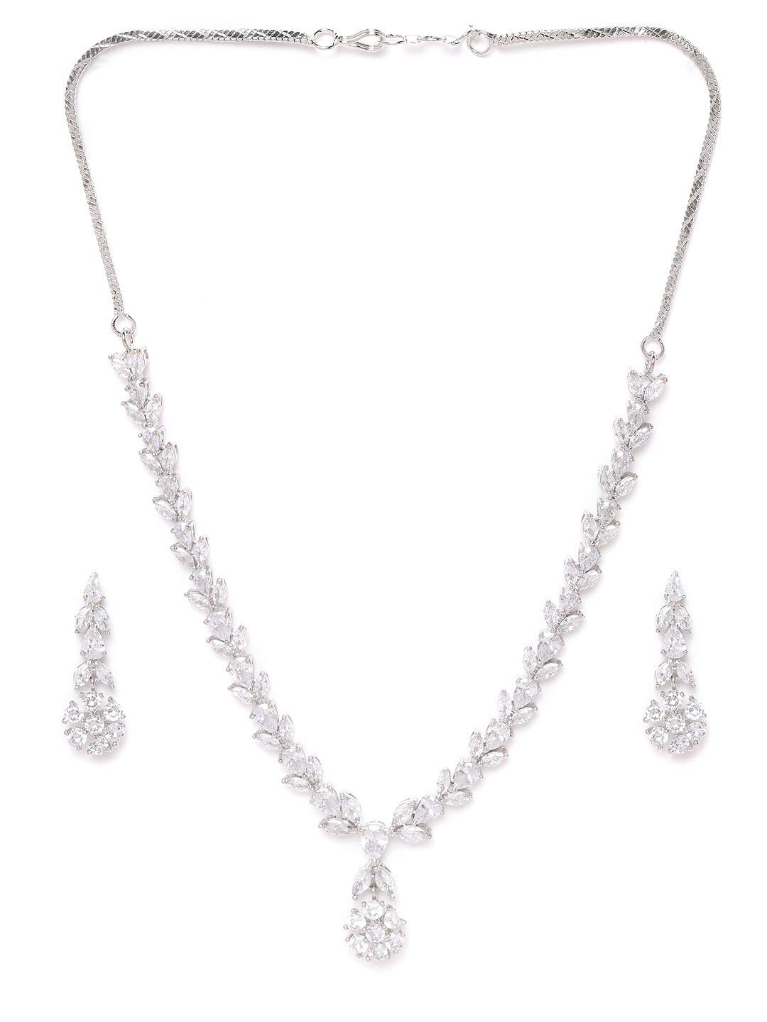 Priyaasi Rose Gold-Plated Diamond Jewelley Set for Women, Girls