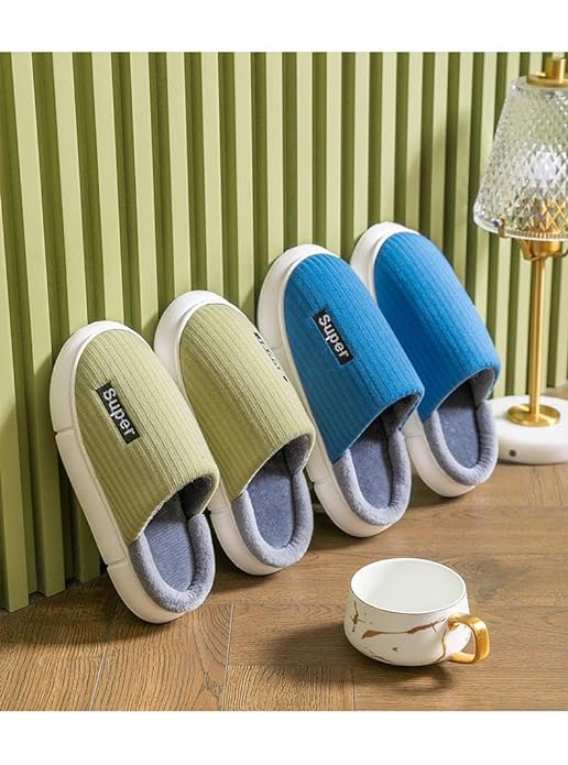 Indoor Open Toe Cotton Carpet Slipper For Women, Washable slippers, Bathroom Slippers, House Slippers, Comfortable Breathable slippers, Slip On Home Slippers, Travel Slippers