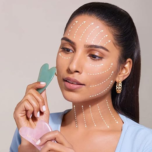 RAS Luxury Oils Rose Quartz Gua Sha; Made With 100% Authentic Rose Quartz Crystal; Lifts & Contours, Improves Skin Elasticity, Reduce Fine Lines & Wrinkles; Pack of 1
