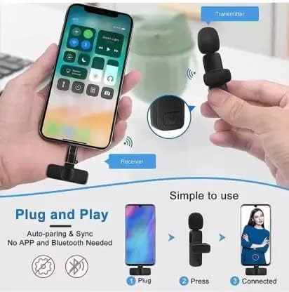 Hevalls 360° 2.4 ghz Omnidirectional Lavalier Wireless mic Noise cancallation 50 meter Range Plug & Play Rechargeable Microphone With three receiver Lapel Mic System for Andriod/ Type-c/ iPhone/ Laptop/ ipad/ macbook/ computer/ and all Usb Devices for You