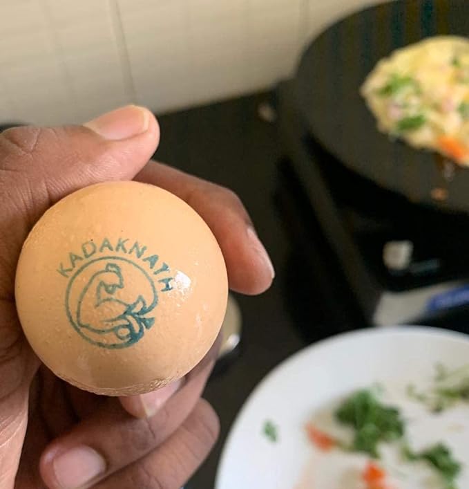 Kadaknath Free Range Organic Pure Kadaknath Eggs, High Protein Eggs. Rich in Iron Content (Pack of 12 Eggs)