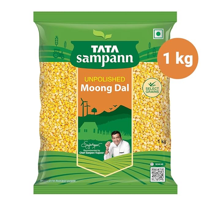 Tata Sampann Unpolished Moong Dal (Split), 1kg