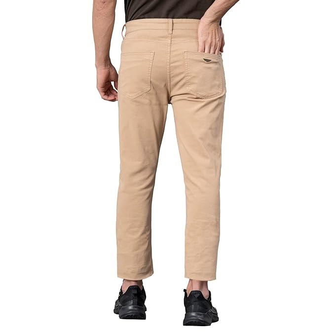 Red Tape Men's Grey Solid Washed Cotton Spandex Skinny Jeans