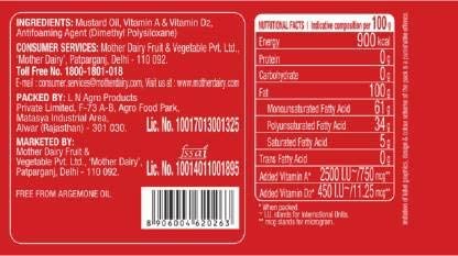 Dhara Kachi Ghani Mustard Oil Bottle, 1L