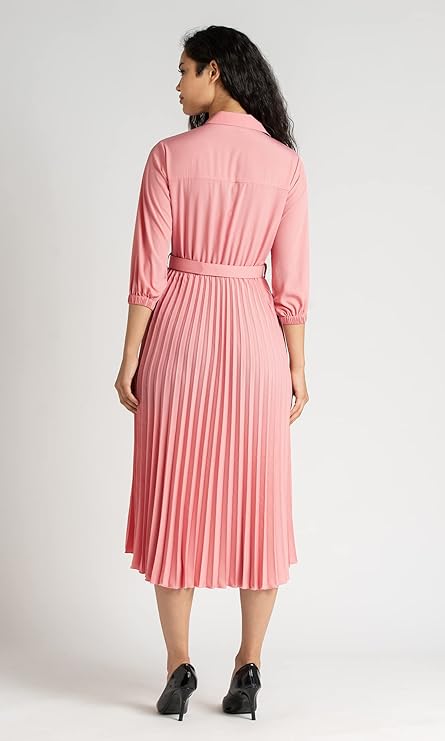 AASK Designer Plated Crape Dress for Women Stylish