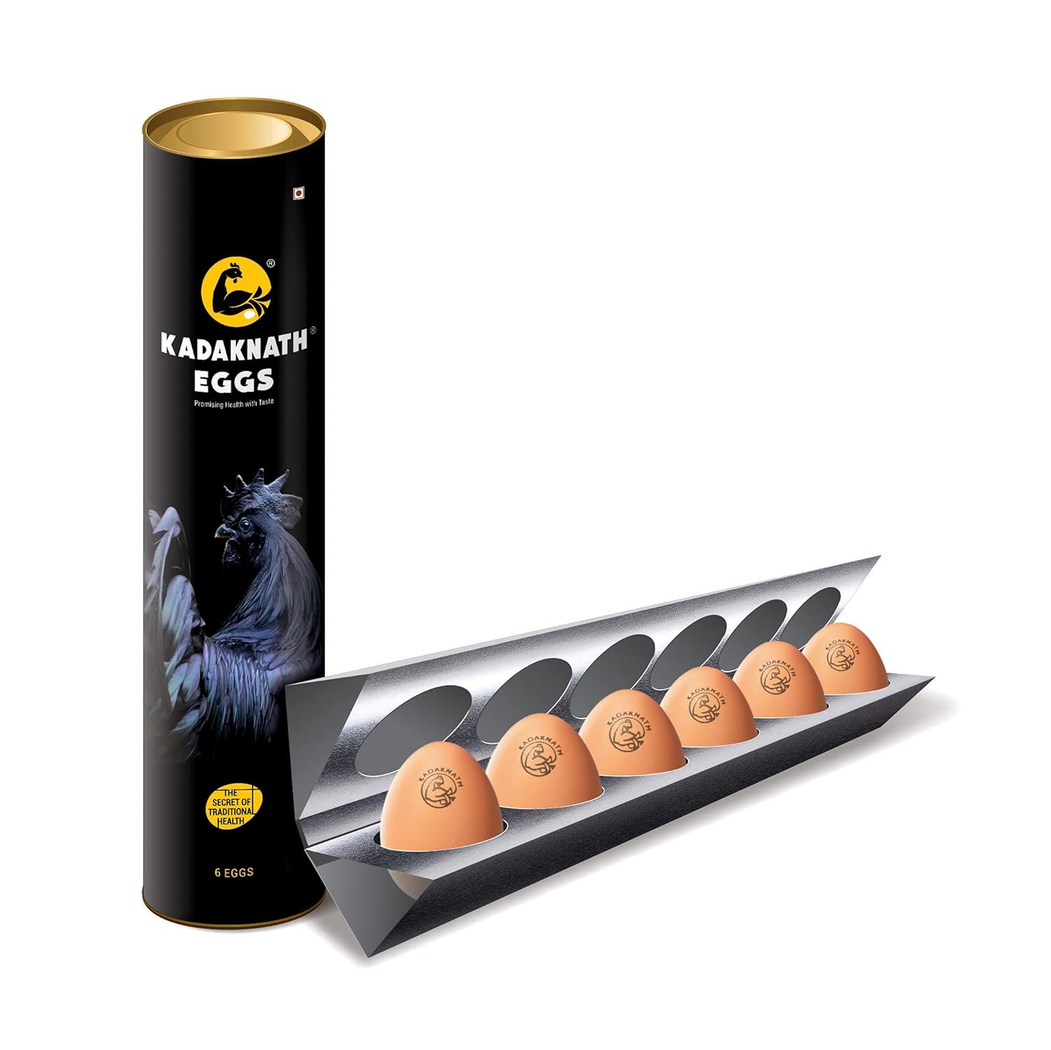 Kadaknath Premium Pack of Free Range Organic Pure Kadaknath Eggs, Fresh Table Eggs, High Protein Eggs. Rich in Iron Content, Low in Cholesterol (Pack of 6 Eggs)