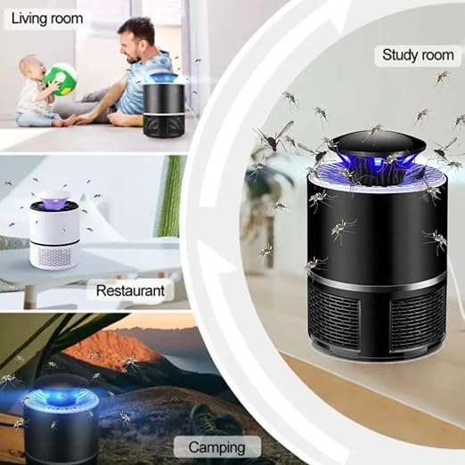 Keekos Killer Machine Bug Zapper,Rechargeable Mosquito Zapper, Mosquito Killer Lamp,Bug Zapper Indoor & Outdoor with USB Power Supply,Electronic (Round-Black)