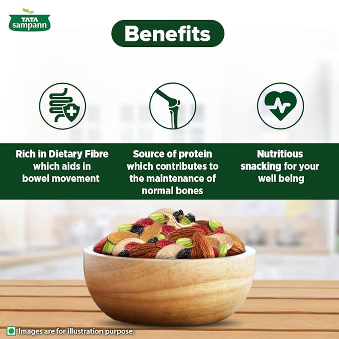 Tata Sampann Dry Fruits & Nuts Mix (Contains Almonds, Black Raisins, Cashews, Cranberries, Green raisins, and Pistachio kernels), Premium Hand-picked Dry Fruits & Nuts, up to 20 Quality Parameters Tested, 200 g