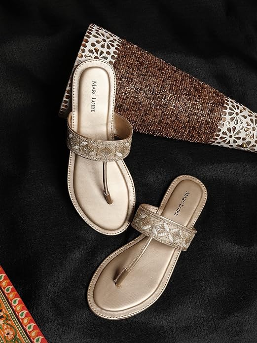 Women Ethnic Embroidered Flats Footwear for Casual Wear,Party and Formal Wear