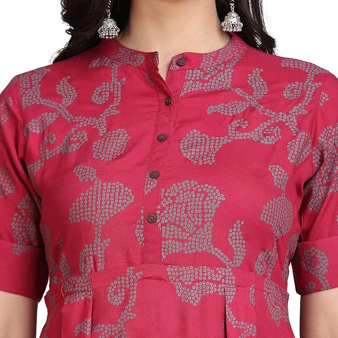 Rangavali Stylish Dress for Women | Western A-Line Maxi Long Gown for Womens | Cotton Dresses for Ladies | 1 Piece | Maroon