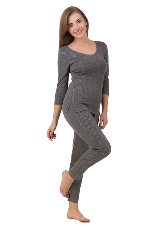 HAP Women's Cotton Quilted Thermal 3/4th Sleeves Top and Trouser/Female Thermal/Ladies Thermal Set